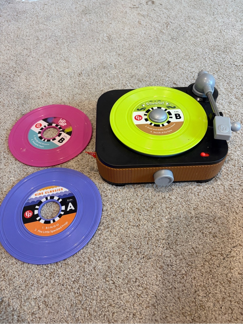 Fisher-Price Kids Record Player Toy with 4 Records